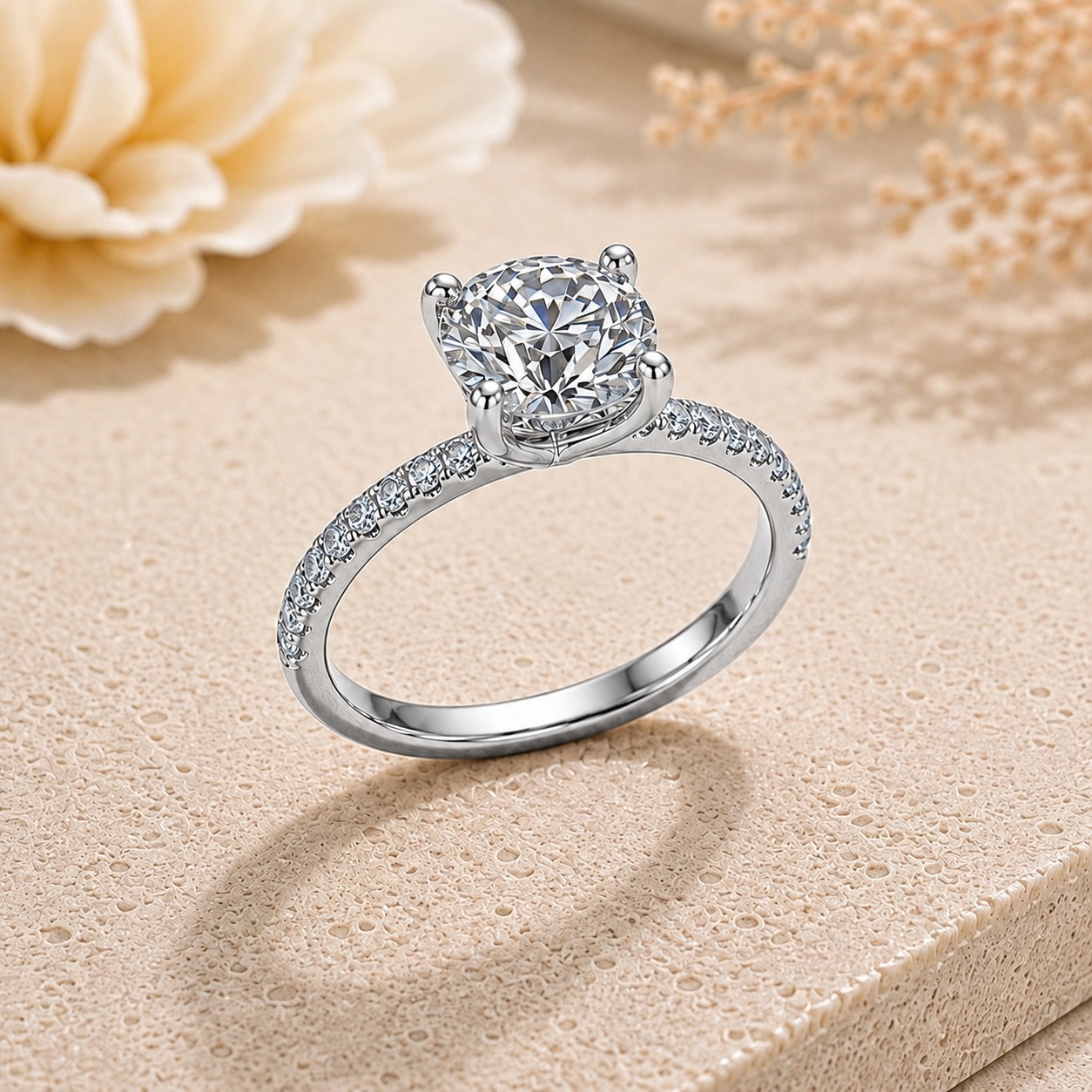 Aurelia Pavé Solitaire Diamond Ring — View 6